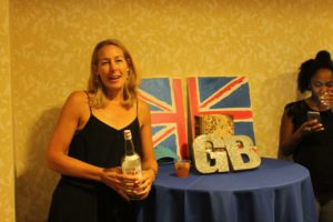 Union Jack Flag with a woman
