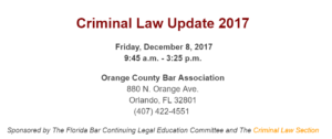 Criminal Law Update Notice 2017